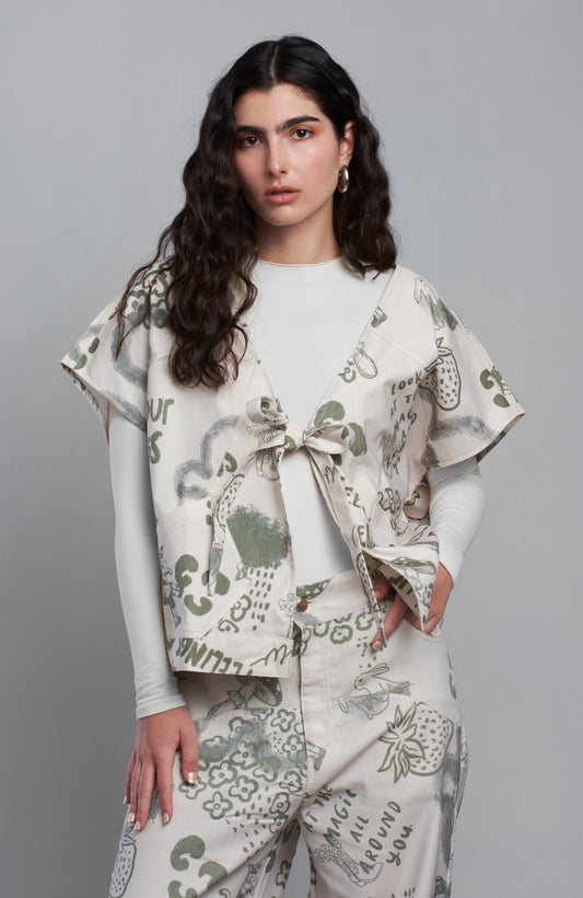 CHALECO GROW DREAMS CREMA VERDE