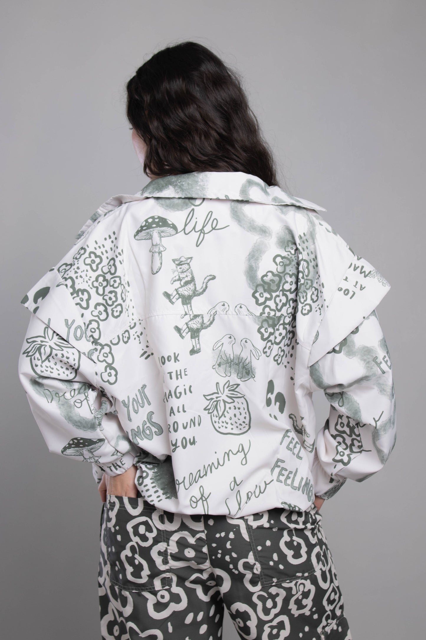 CHAQUETA GROW DREAMS CREMA VERDE