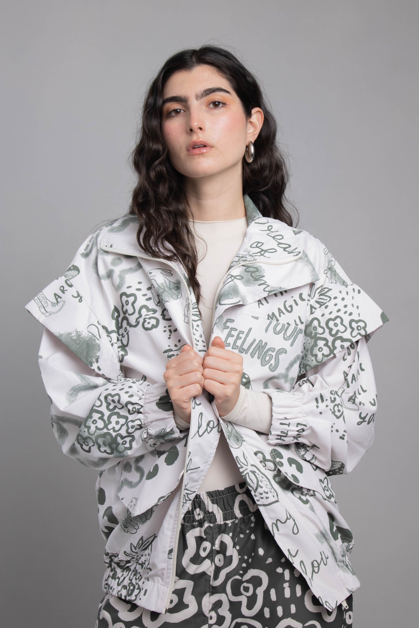 CHAQUETA GROW DREAMS CREMA VERDE