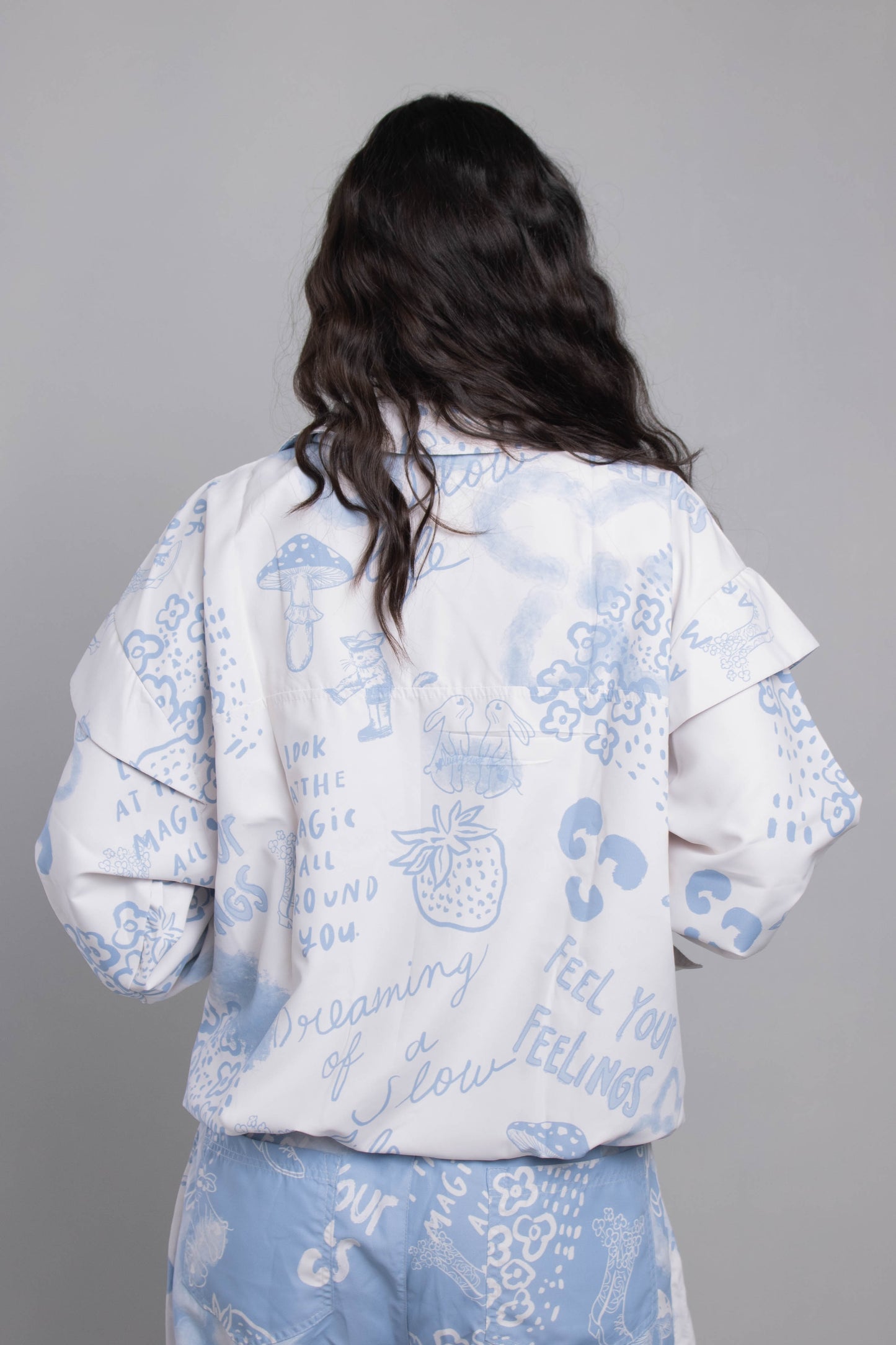 CHAQUETA GROW DREAMS CREMA AZUL