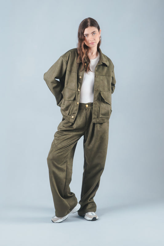 PANTALON GAMUZA VERDE