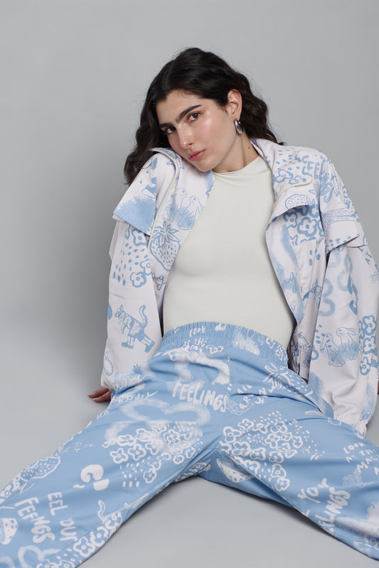 CHAQUETA GROW DREAMS CREMA AZUL