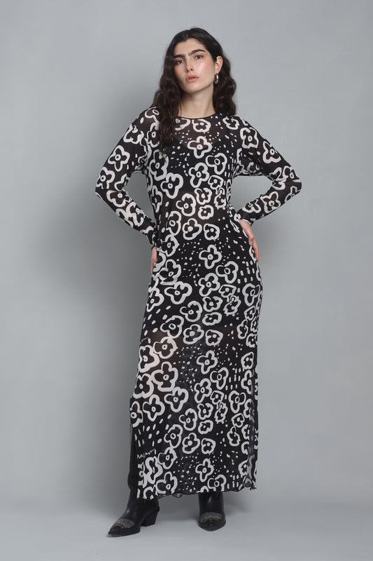 VESTIDO MESH FLOWERS